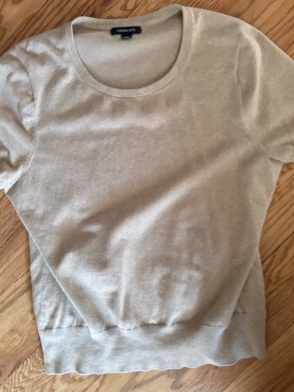 Lands' End Short Sleeve Crewneck Tee in Light Tan